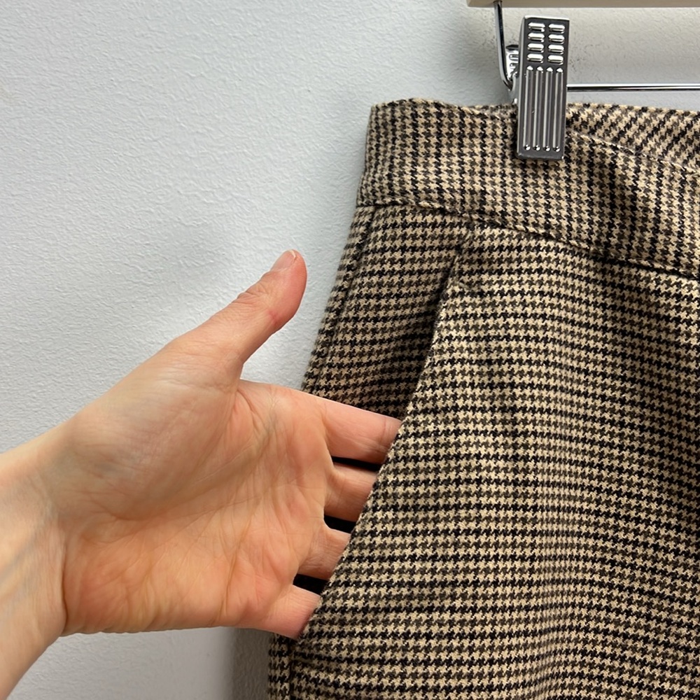 L.L. Bean Womens Houndstooth Dress Pants Classic Fit 14 Tan Classic Old Money - Picture 4 of 9